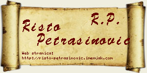 Risto Petrašinović vizit kartica